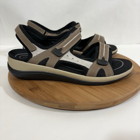 Orthofeet Women's Orthopedic Leather Venice Sandals Sz 10.5 Wide Brown Comfort - Picture 4 of 13